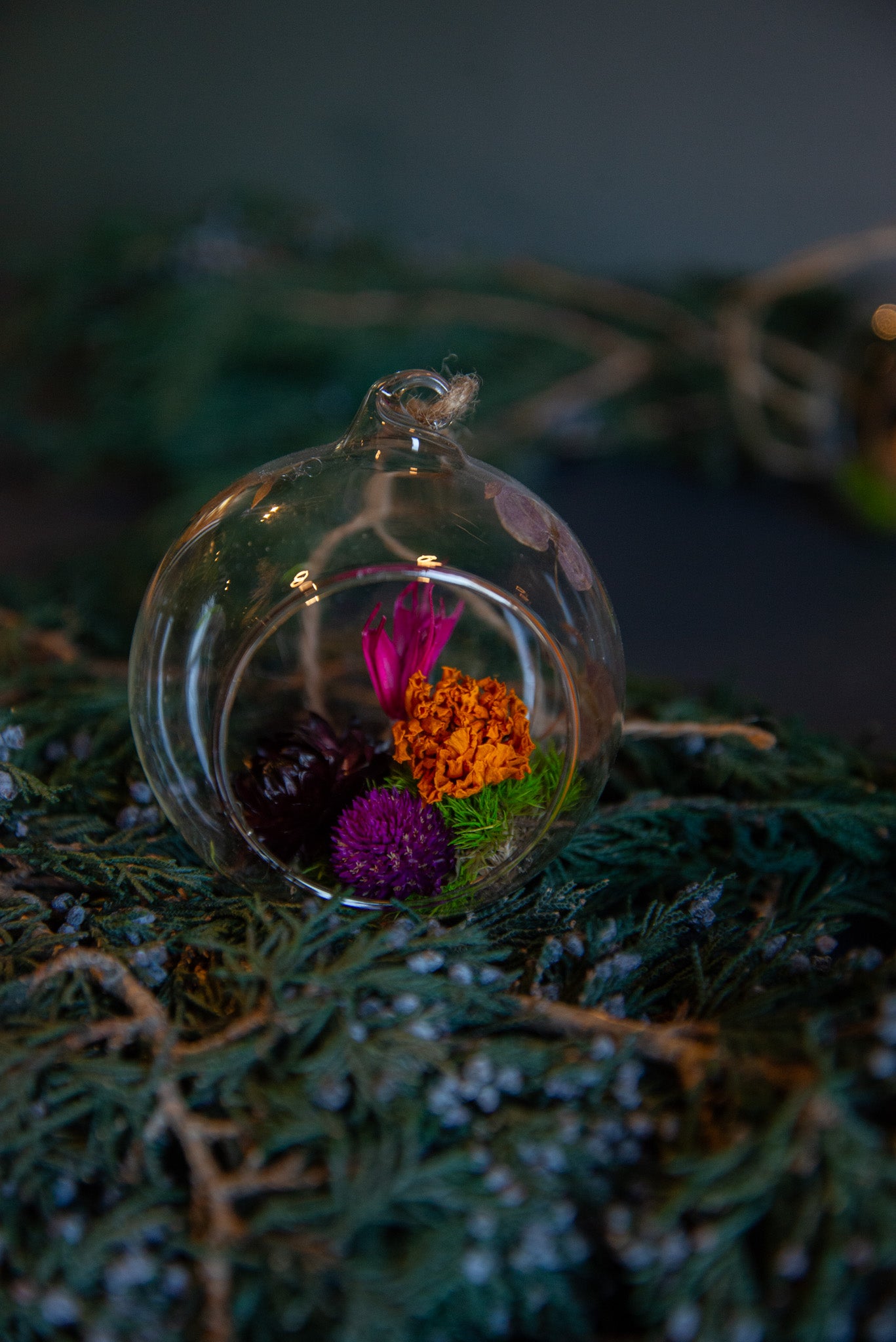 Dried Flower Glass Terrarium Ornaments
